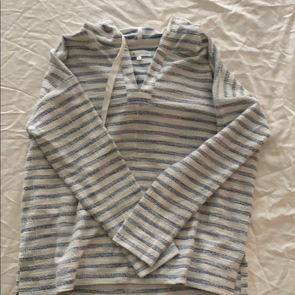 LOU & GREY STRIPED BOUCLE HOODIE